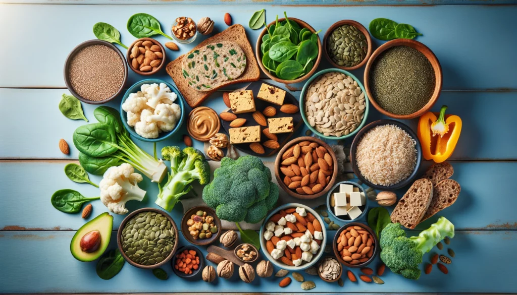 Ensemble d'aliments vegans